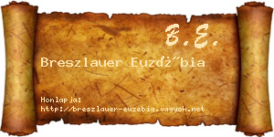 Breszlauer Euzébia névjegykártya